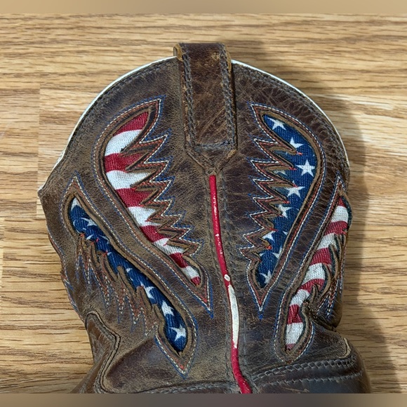 Ariat Kids American Flag Western Boots | Size 12 |Distressed Leather |Patriotic - Picture 7 of 10